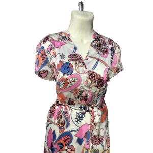 Vestido floreado blanco y rosa Charme
