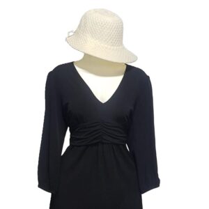 10013-2 Vestido regular negro con mangas 3/4